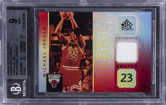 2005-06 UD Reflections Fabric Reflections Parallel #MJ Michael Jordan Patch Card (#040/100) - BGS MINT 9